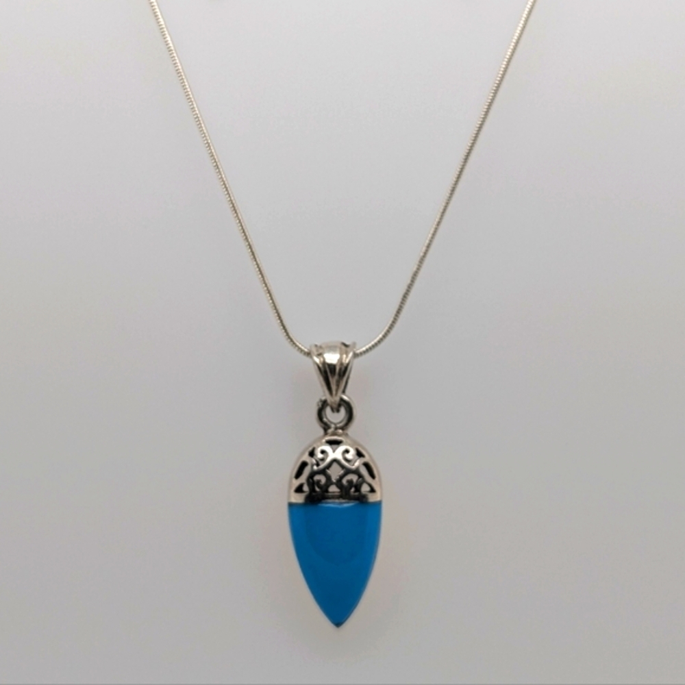 925 silver necklace with torquise